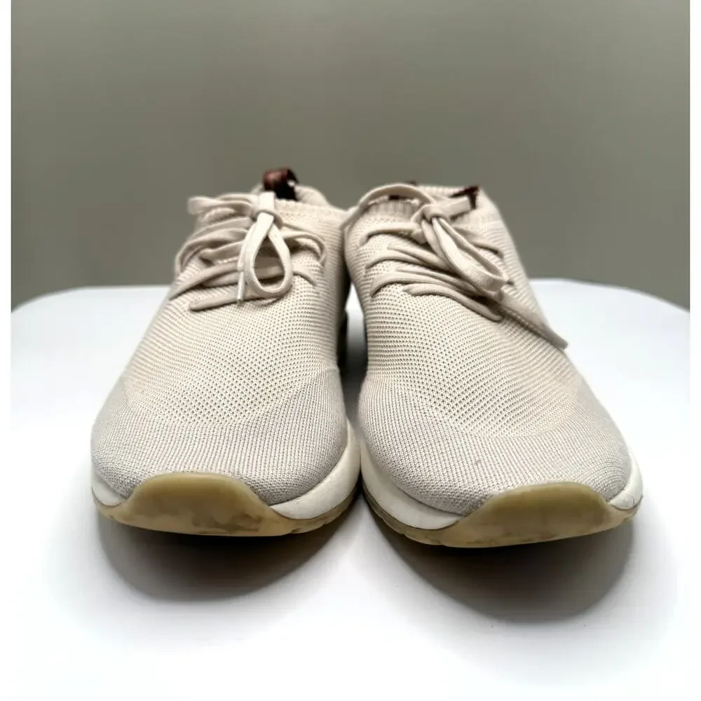 Loro Piana 360 LP Flexy Walk Size 42 Cream Fabric and Leather Lace Up Sneakers